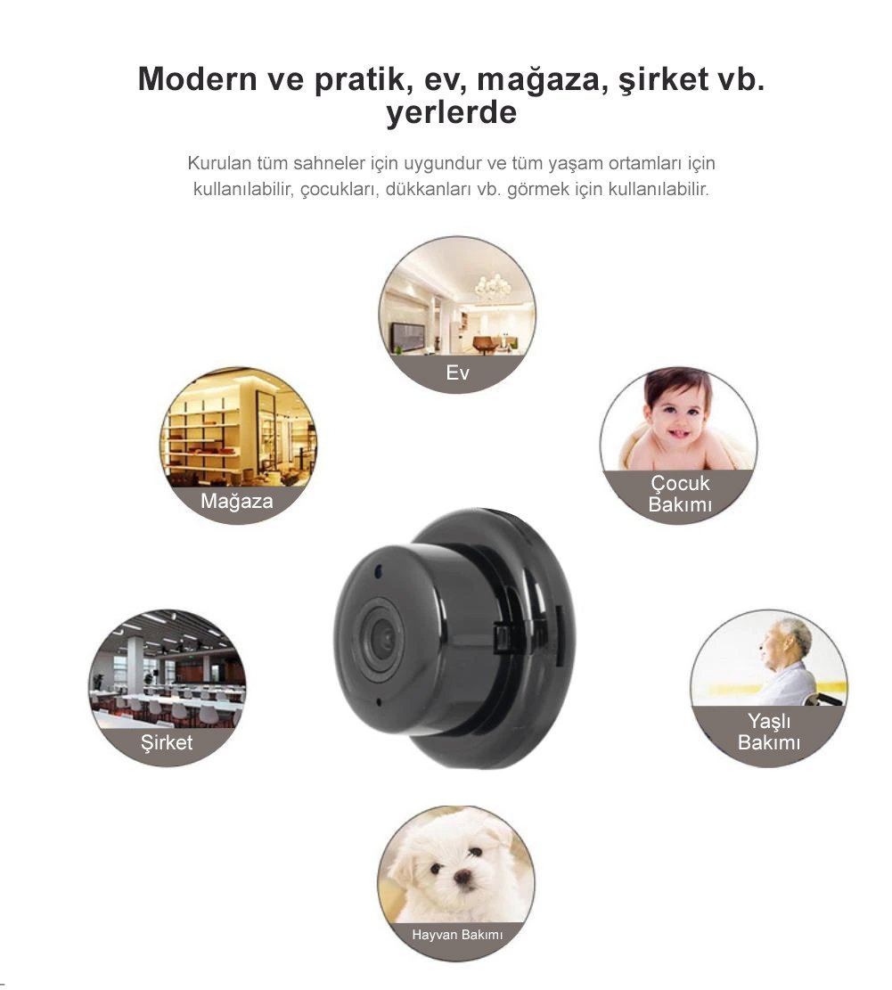 PM-4792 V380 Gece Görüşlü Mikrofonlu 1080P Wifi IP Kamera