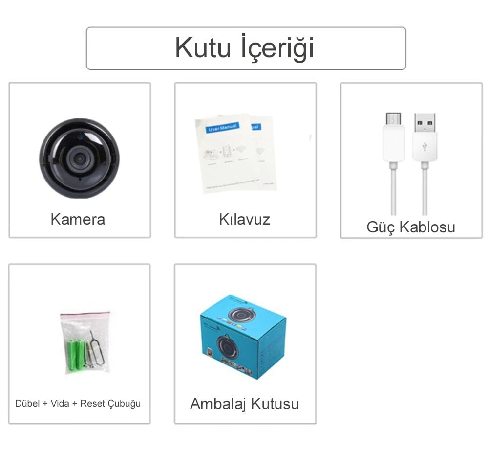 PM-4792 V380 Gece Görüşlü Mikrofonlu 1080P Wifi IP Kamera