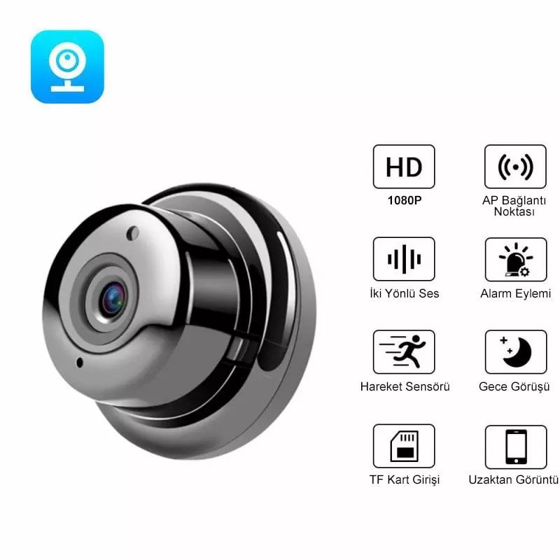 PM-4792 V380 Gece Görüşlü Mikrofonlu 1080P Wifi IP Kamera