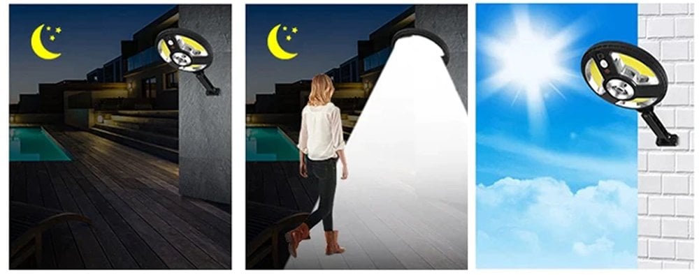 Kumandalı Sensörlü Beyaz Solar Aydınlatma ZB-168B